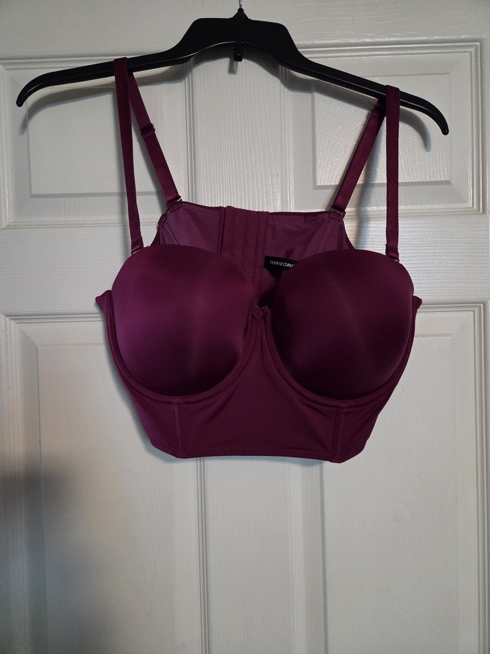 torrid plum longline strapless bustier with removable straps